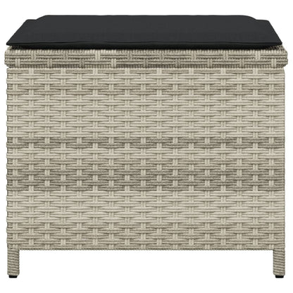 Sgabelli Giardino Cuscini 4pz Grigio Chiaro 41x41x36 Polyrattan