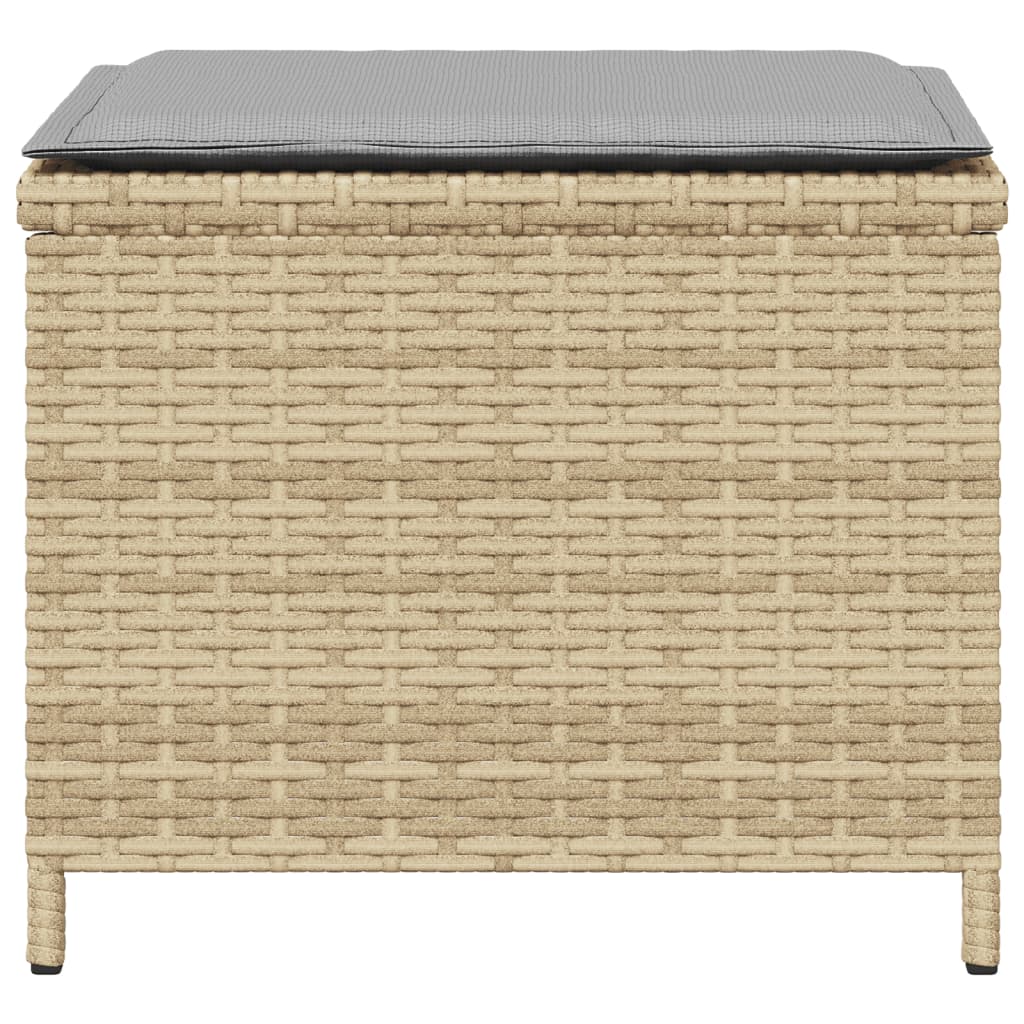 Sgabelli Giardino Cuscini 4pz Beige Misto 41x41x36cm Polyrattan