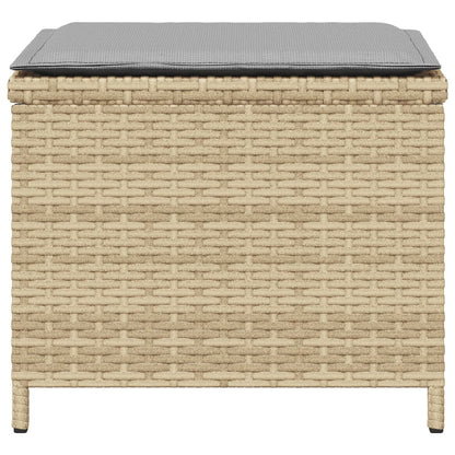 Sgabelli Giardino Cuscini 4pz Beige Misto 41x41x36cm Polyrattan