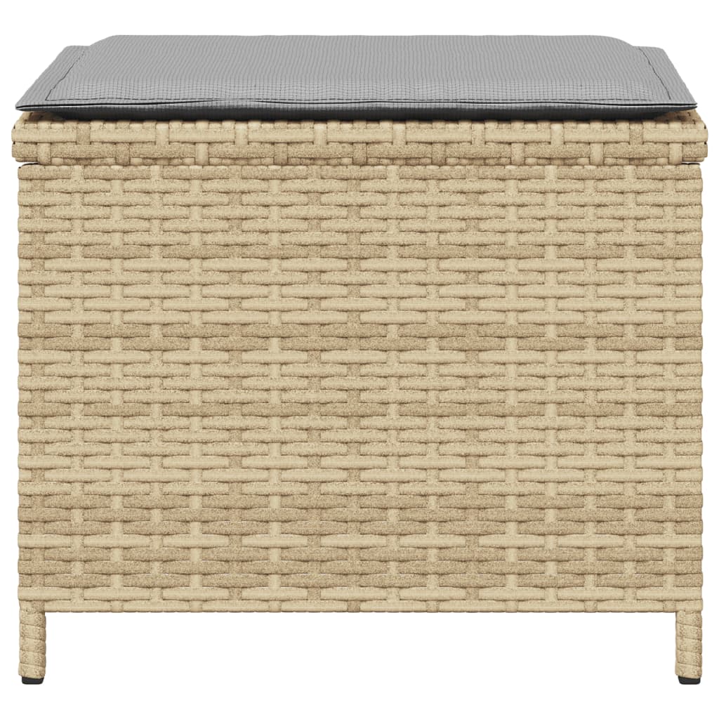 Sgabelli Giardino Cuscini 4pz Beige Misto 41x41x36cm Polyrattan - homemem39