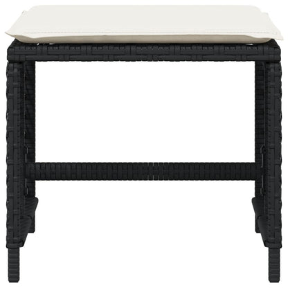 Sgabelli da Giardino con Cuscini 4pz Neri 41x41x36cm Polyrattan - homemem39