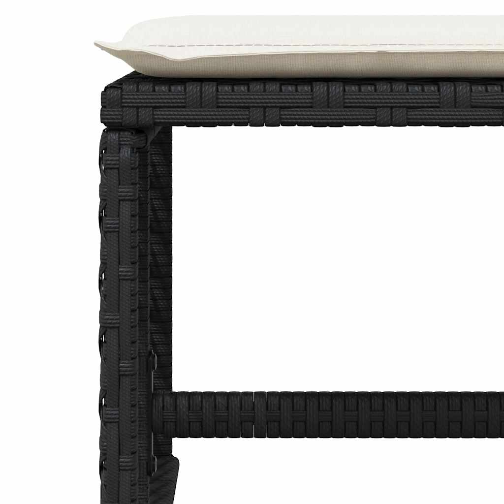 Sgabelli da Giardino con Cuscini 4pz Neri 41x41x36cm Polyrattan | homemem39