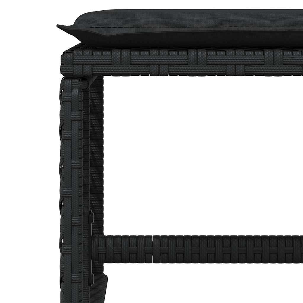 Sgabelli da Giardino con Cuscini 4pz Neri 41x41x36cm Polyrattan | homemem39