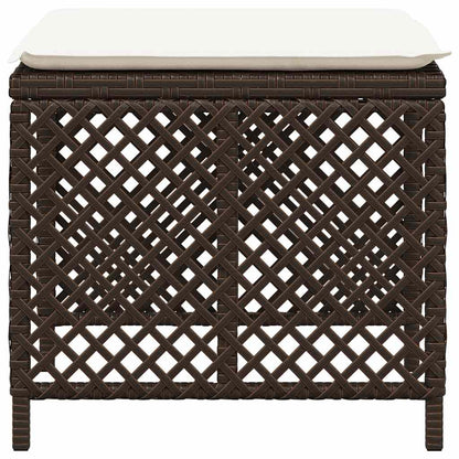 Sgabelli Giardino con Cuscini 4pz Marroni 41x41x36cm Polyrattan | homemem39