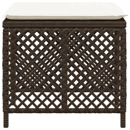 Sgabelli Giardino con Cuscini 4pz Marroni 41x41x36cm Polyrattan - homemem39