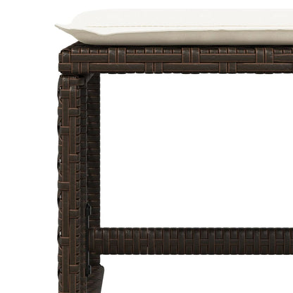 Sgabelli Giardino con Cuscini 4pz Marroni 41x41x36cm Polyrattan - homemem39