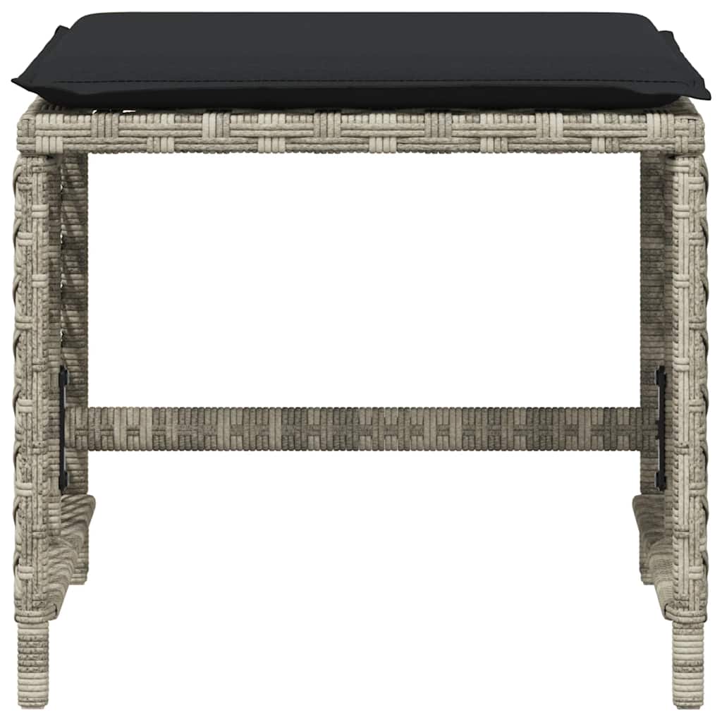 Sgabelli Giardino Cuscini 4pz Grigio Chiaro 41x41x36 Polyrattan | homemem39