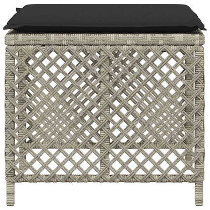 Sgabelli Giardino Cuscini 4pz Grigio Chiaro 41x41x36 Polyrattan | homemem39