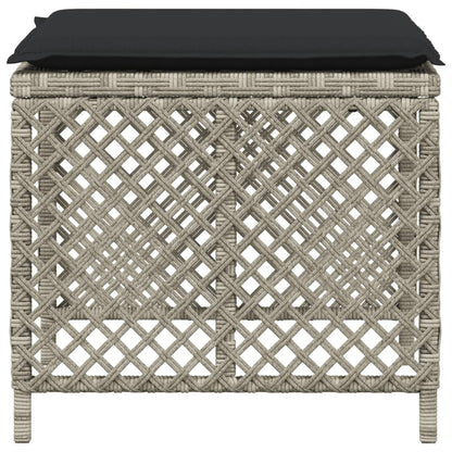 Sgabelli Giardino Cuscini 4pz Grigio Chiaro 41x41x36 Polyrattan - homemem39