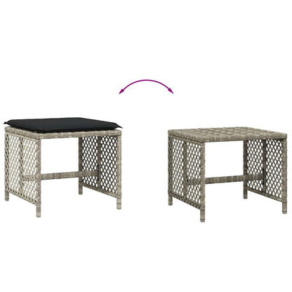 Sgabelli Giardino Cuscini 4pz Grigio Chiaro 41x41x36 Polyrattan | homemem39