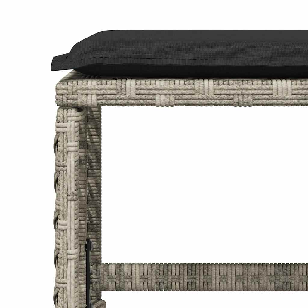 Sgabelli Giardino Cuscini 4pz Grigio Chiaro 41x41x36 Polyrattan | homemem39