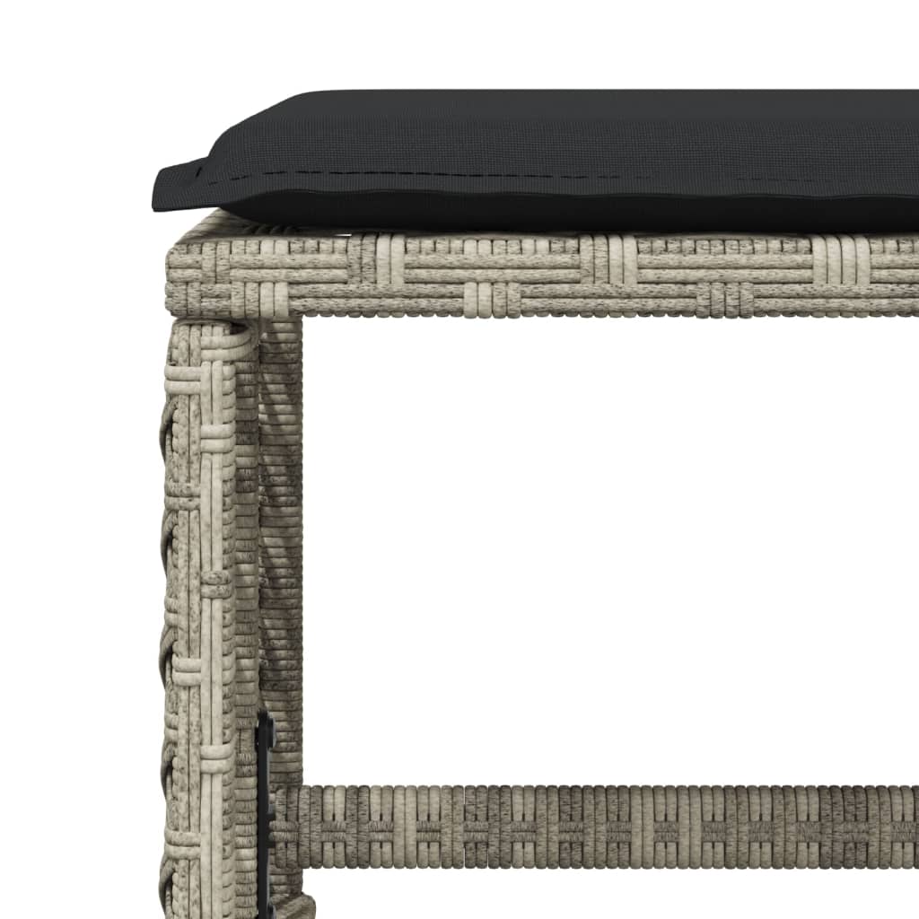 Sgabelli Giardino Cuscini 4pz Grigio Chiaro 41x41x36 Polyrattan - homemem39