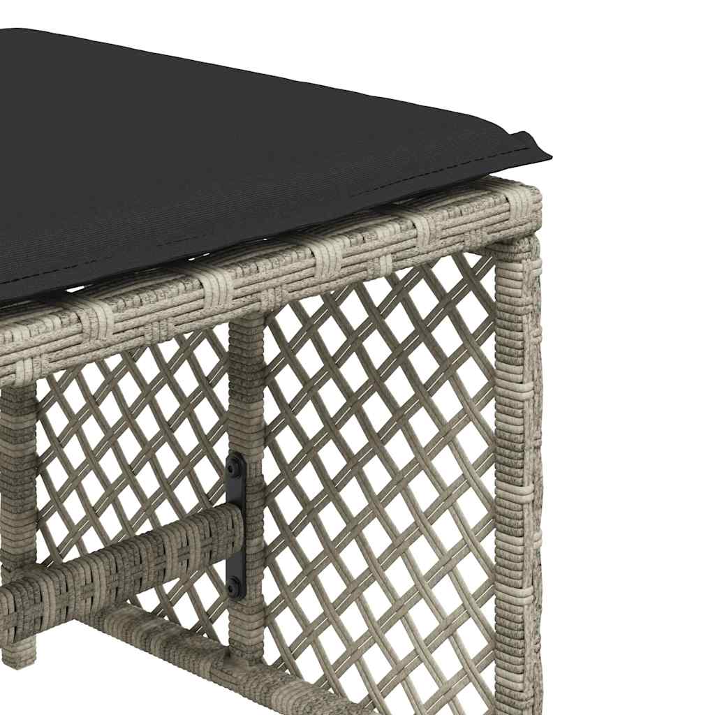 Sgabelli Giardino Cuscini 4pz Grigio Chiaro 41x41x36 Polyrattan | homemem39