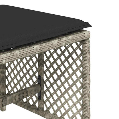 Sgabelli Giardino Cuscini 4pz Grigio Chiaro 41x41x36 Polyrattan | homemem39