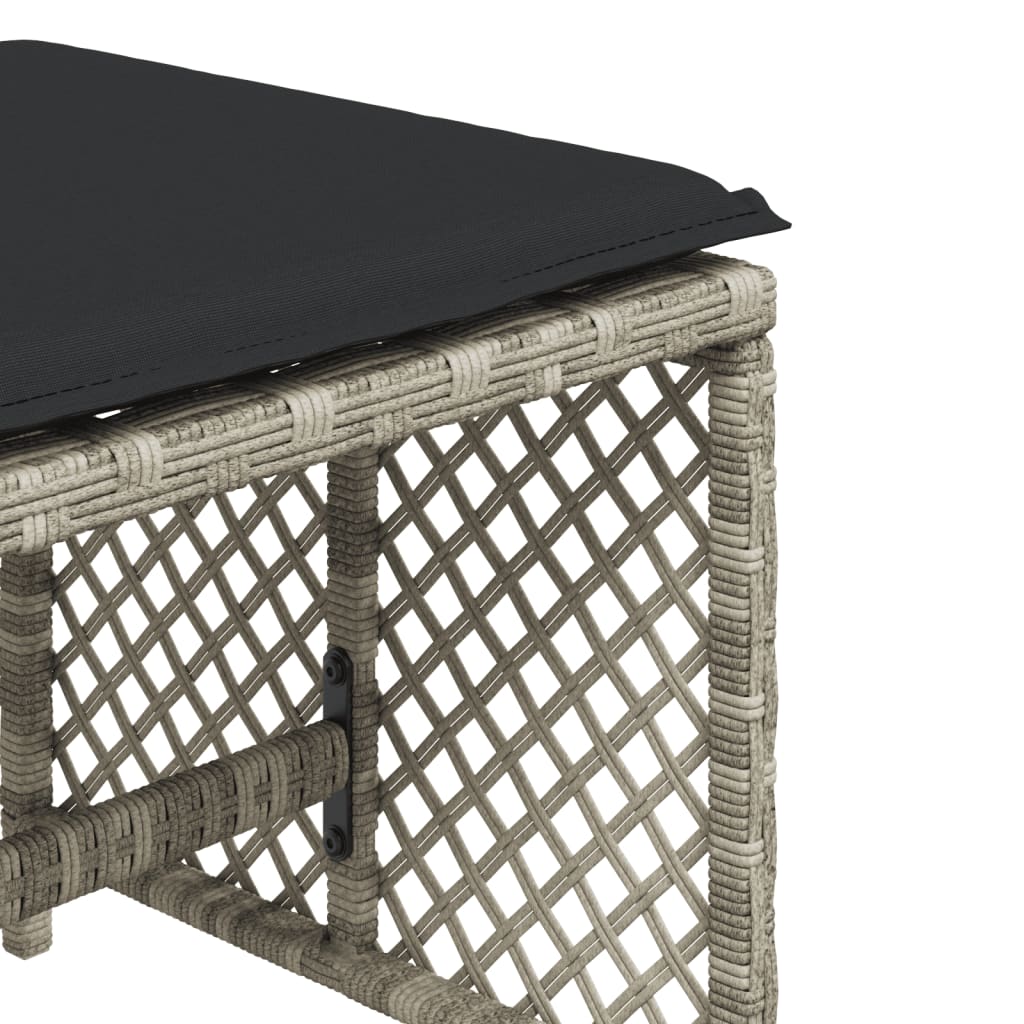 Sgabelli Giardino Cuscini 4pz Grigio Chiaro 41x41x36 Polyrattan - homemem39