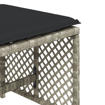 Sgabelli Giardino Cuscini 4pz Grigio Chiaro 41x41x36 Polyrattan - homemem39