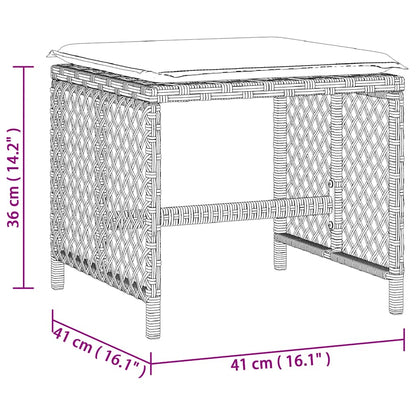 Sgabelli Giardino Cuscini 4pz Grigio Chiaro 41x41x36 Polyrattan | homemem39