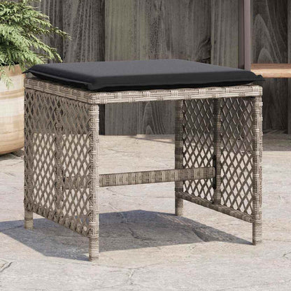 Sgabelli Giardino Cuscini 4pz Grigio Chiaro 41x41x36 Polyrattan | homemem39