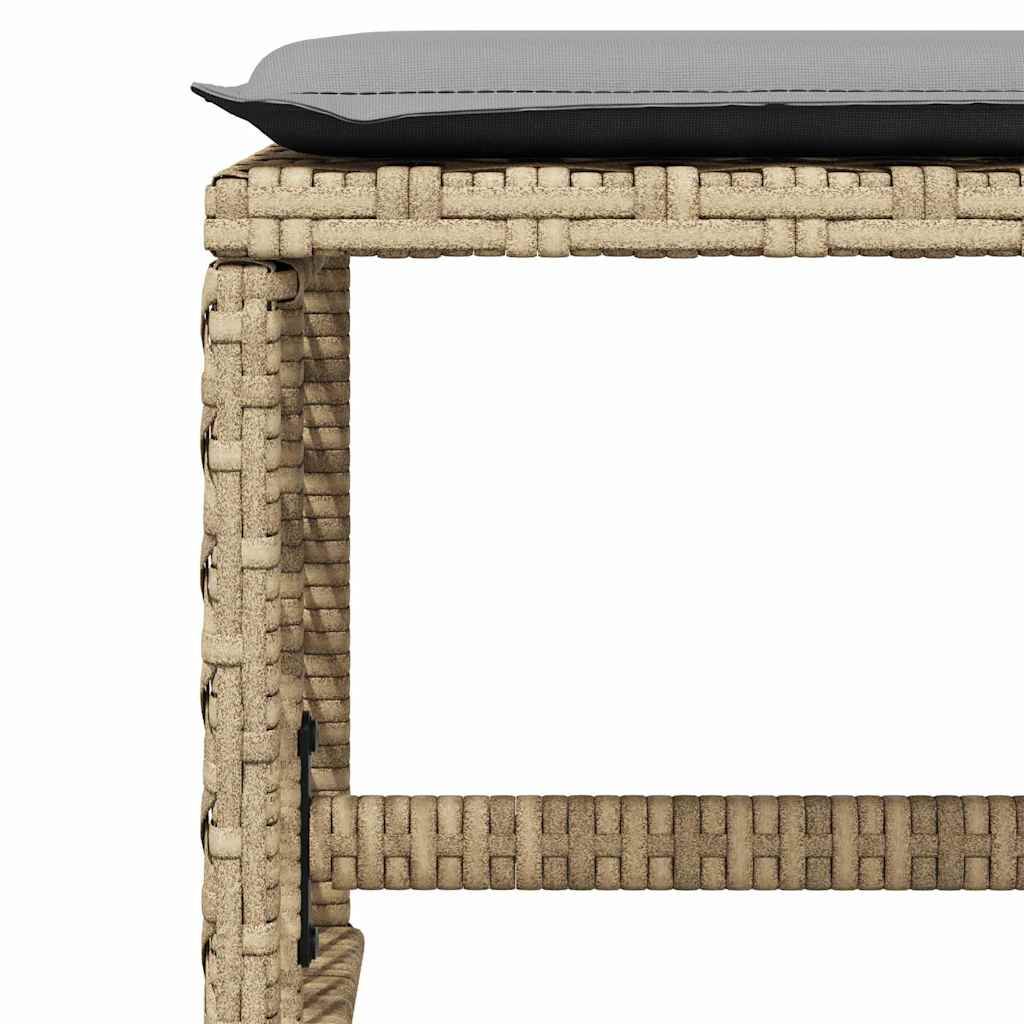 Sgabelli Giardino Cuscini 4pz Beige Misto 41x41x36cm Polyrattan | homemem39