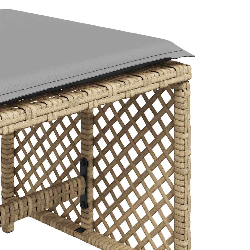 Sgabelli Giardino Cuscini 4pz Beige Misto 41x41x36cm Polyrattan | homemem39