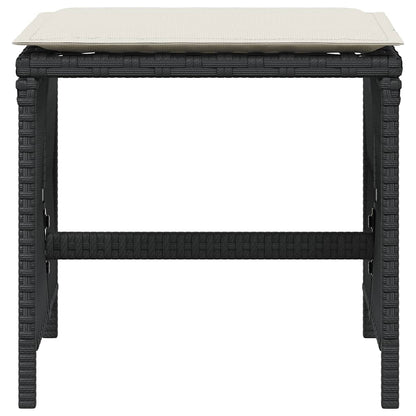 Sgabelli da Giardino con Cuscini 4pz Neri 41x41x36cm Polyrattan | homemem39