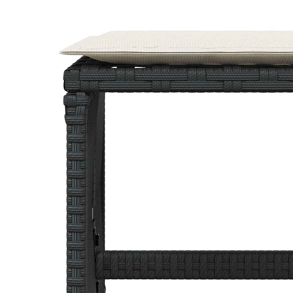 Sgabelli da Giardino con Cuscini 4pz Neri 41x41x36cm Polyrattan | homemem39