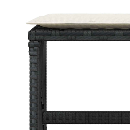 Sgabelli da Giardino con Cuscini 4pz Neri 41x41x36cm Polyrattan | homemem39