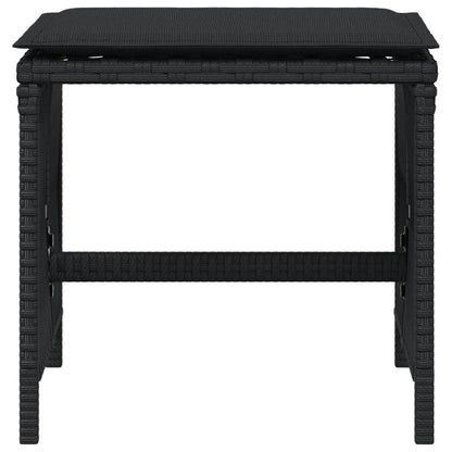 Sgabelli da Giardino con Cuscini 4pz Neri 41x41x36cm Polyrattan - homemem39