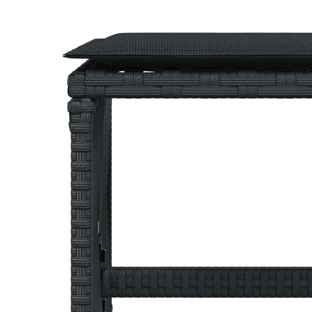 Sgabelli da Giardino con Cuscini 4pz Neri 41x41x36cm Polyrattan - homemem39