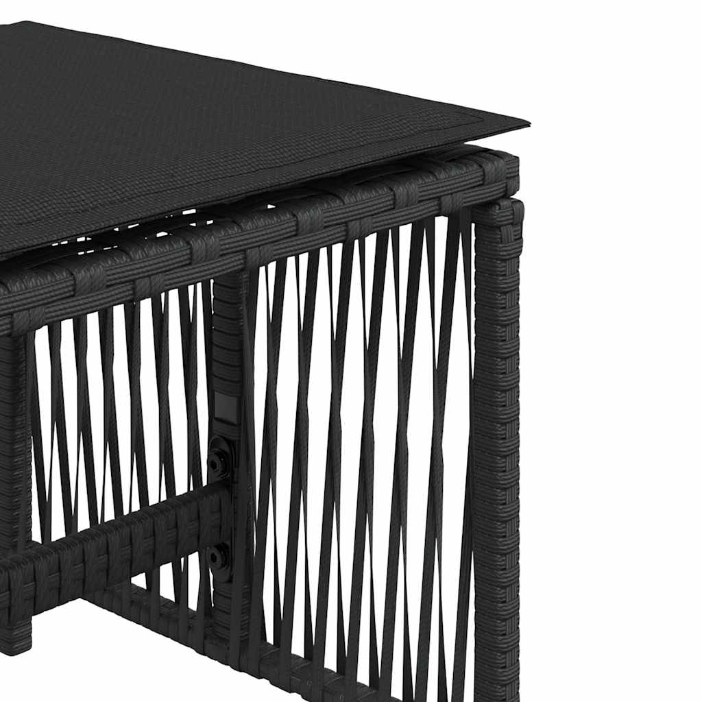 Sgabelli da Giardino con Cuscini 4pz Neri 41x41x36cm Polyrattan | homemem39