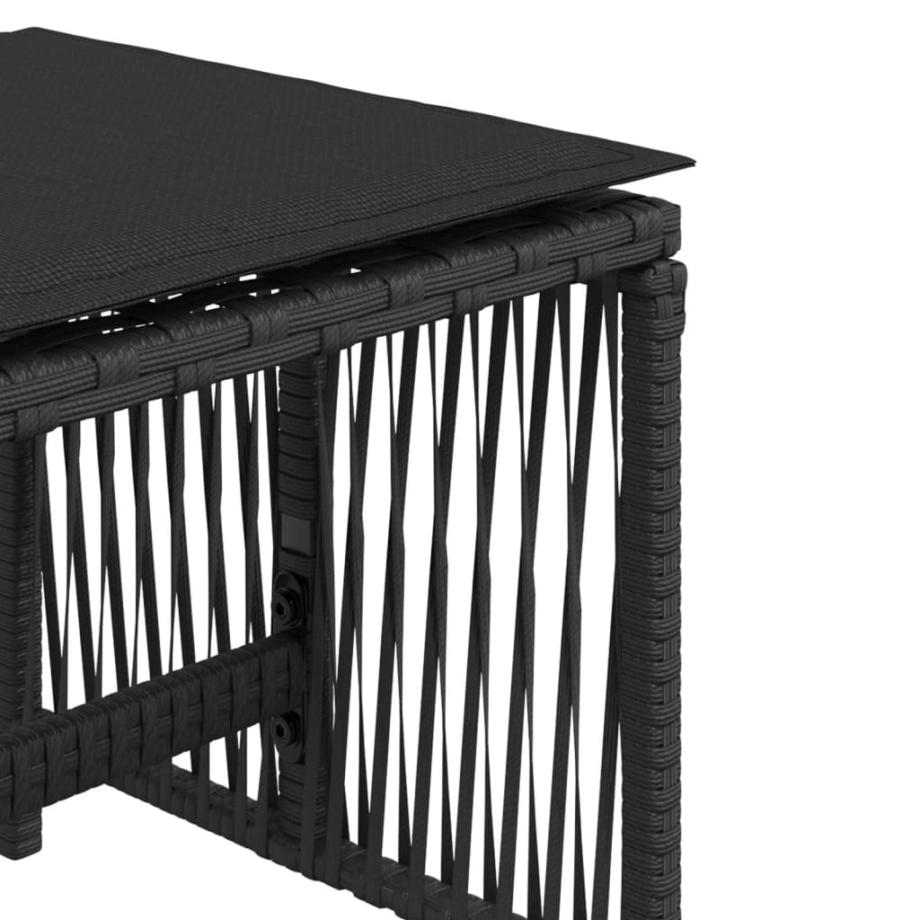 Sgabelli da Giardino con Cuscini 4pz Neri 41x41x36cm Polyrattan - homemem39