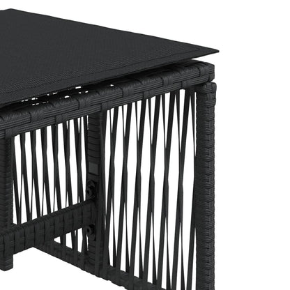 Sgabelli da Giardino con Cuscini 4pz Neri 41x41x36cm Polyrattan - homemem39