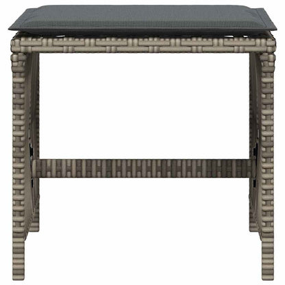 Sgabelli Giardino con Cuscini 4pz Grigi 41x41x36cm Polyrattan | homemem39