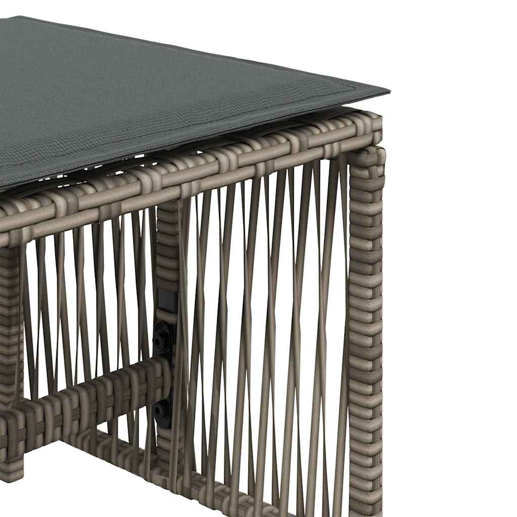 Sgabelli Giardino con Cuscini 4pz Grigi 41x41x36cm Polyrattan | homemem39