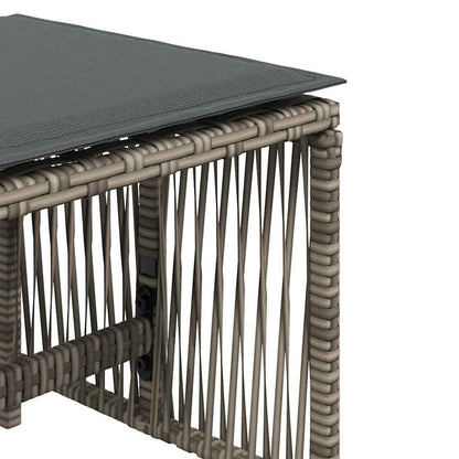 Sgabelli Giardino con Cuscini 4pz Grigi 41x41x36cm Polyrattan | homemem39