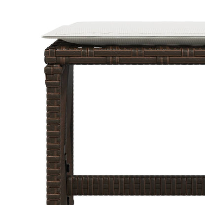 Sgabelli Giardino con Cuscini 4pz Marroni 41x41x36cm Polyrattan | homemem39