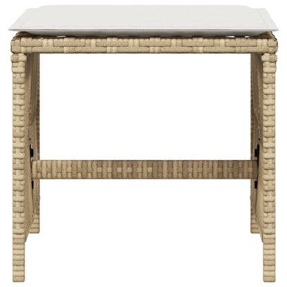 Sgabelli Giardino con Cuscini 4pz Beige 41x41x36cm Polyrattan - homemem39