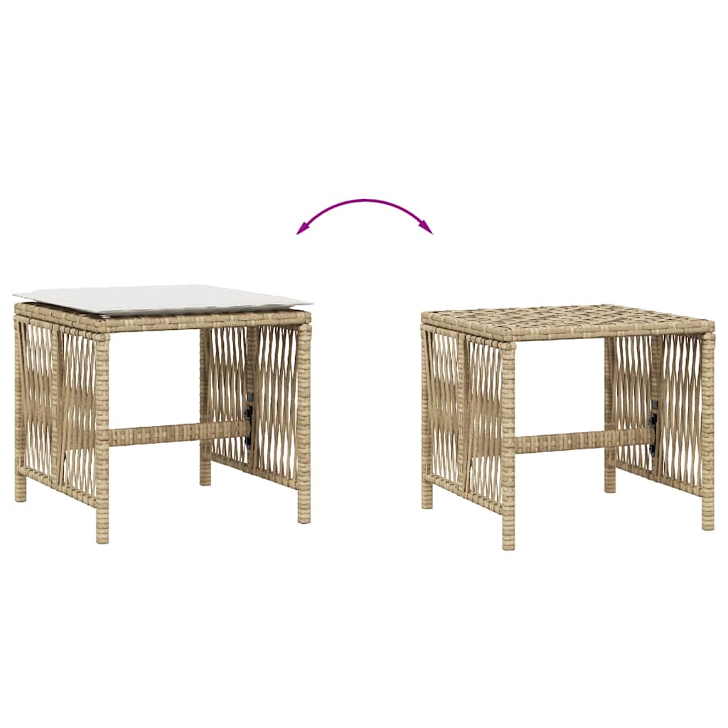 Sgabelli Giardino con Cuscini 4pz Beige 41x41x36cm Polyrattan | homemem39