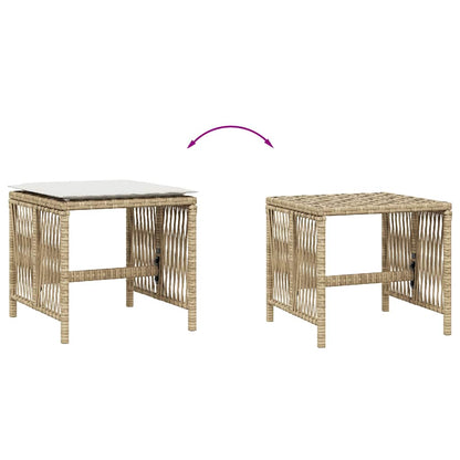 Sgabelli Giardino con Cuscini 4pz Beige 41x41x36cm Polyrattan | homemem39