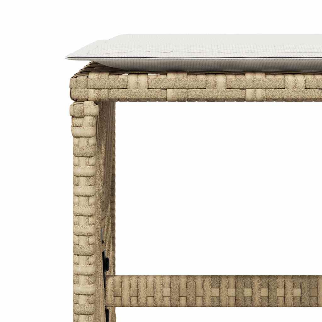 Sgabelli Giardino con Cuscini 4pz Beige 41x41x36cm Polyrattan | homemem39