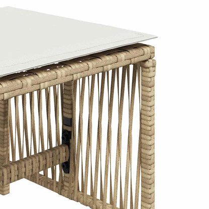 Sgabelli Giardino con Cuscini 4pz Beige 41x41x36cm Polyrattan | homemem39