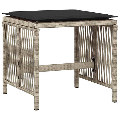 Sgabelli Giardino Cuscini 4pz Grigio Chiaro 41x41x36 Polyrattan | homemem39