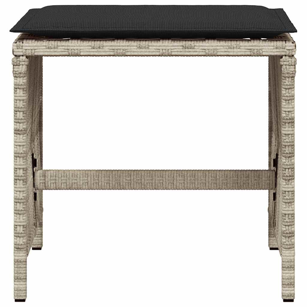 Sgabelli Giardino Cuscini 4pz Grigio Chiaro 41x41x36 Polyrattan | homemem39