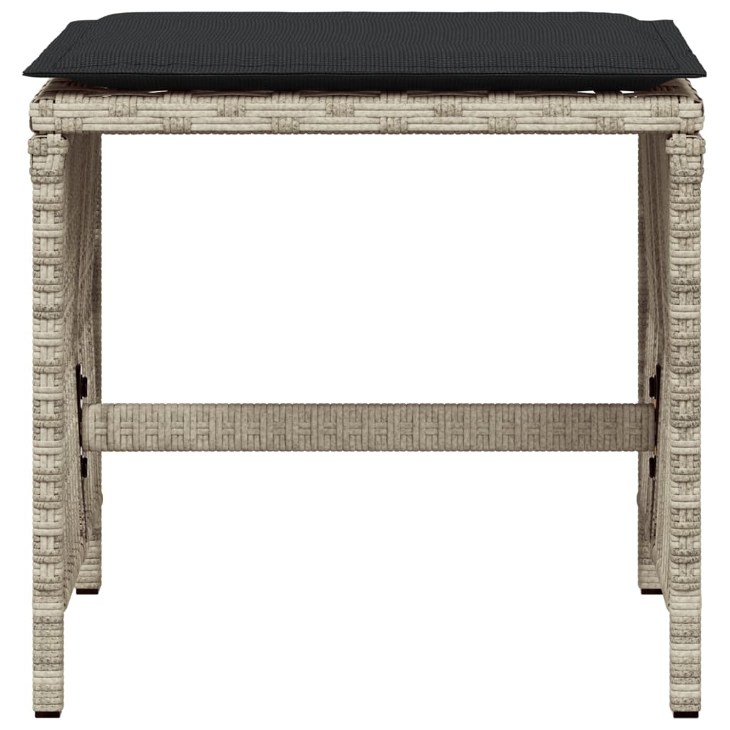 Sgabelli Giardino Cuscini 4pz Grigio Chiaro 41x41x36 Polyrattan - homemem39