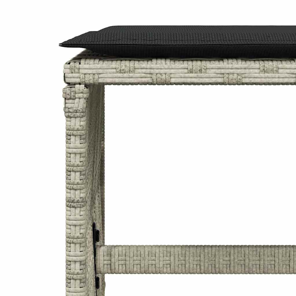 Sgabelli Giardino Cuscini 4pz Grigio Chiaro 41x41x36 Polyrattan | homemem39