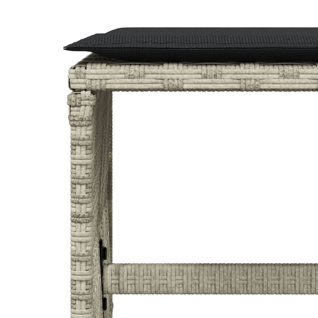 Sgabelli Giardino Cuscini 4pz Grigio Chiaro 41x41x36 Polyrattan - homemem39