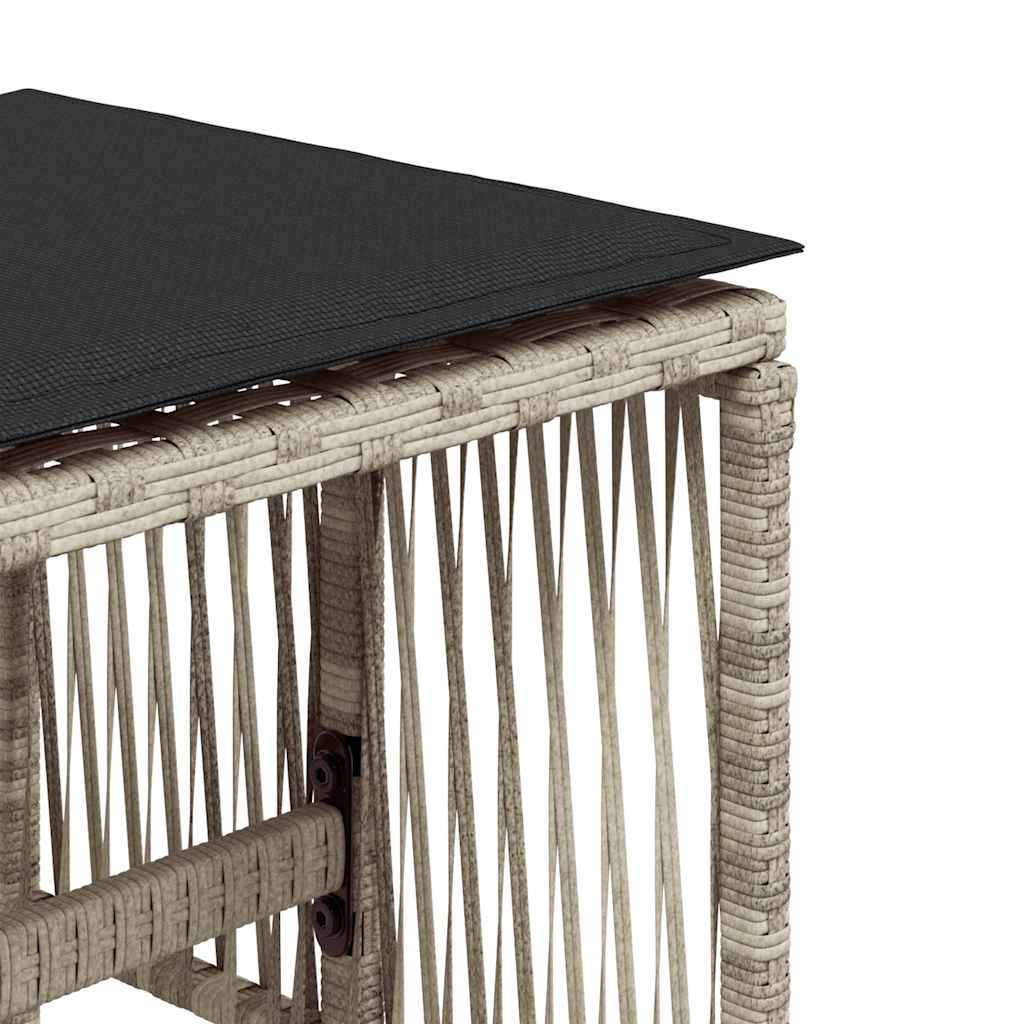 Sgabelli Giardino Cuscini 4pz Grigio Chiaro 41x41x36 Polyrattan