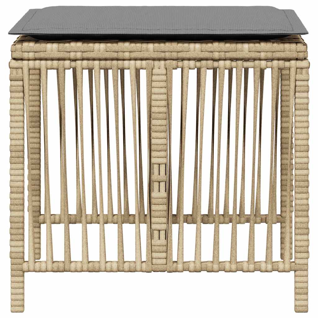 Sgabelli Giardino Cuscini 4pz Beige Misto 41x41x36cm Polyrattan | homemem39
