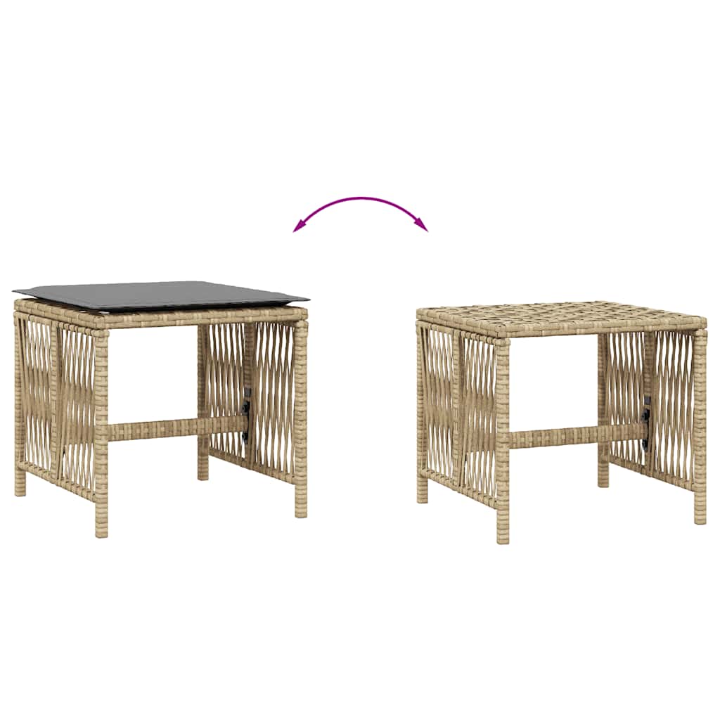 Sgabelli Giardino Cuscini 4pz Beige Misto 41x41x36cm Polyrattan | homemem39