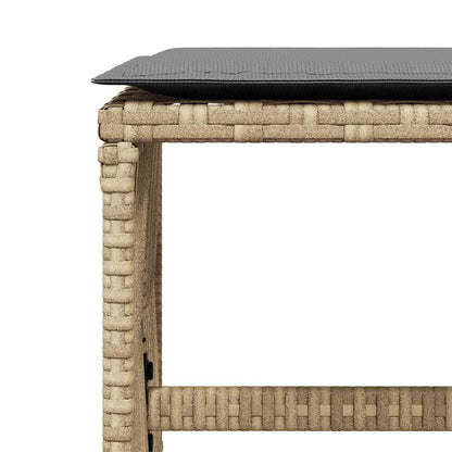 Sgabelli Giardino Cuscini 4pz Beige Misto 41x41x36cm Polyrattan | homemem39